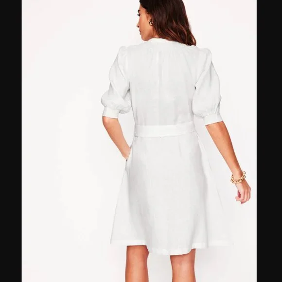 White linen dress - Size 12 Long - Picture 3 of 8